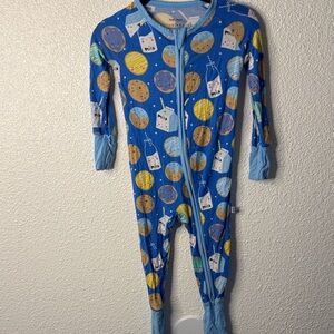 Little Sleepies- Blue Milk and Cookies Kids One Piece-6-12M